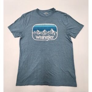 WOMENS VTG WRANGLER TSHIRT SIZE M BLUE‎ MOUNTAIN GRAPHIC SOFT